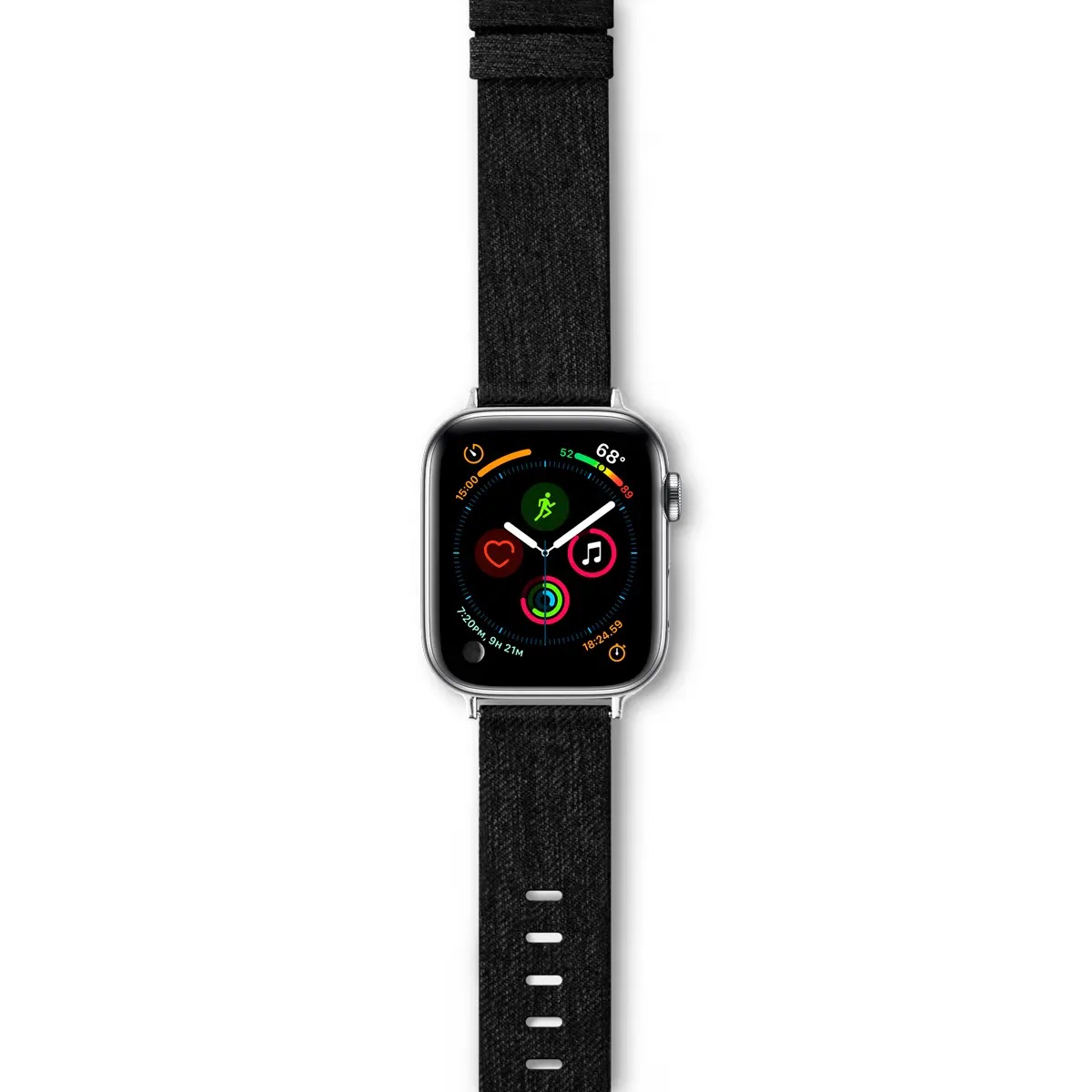 Epico Canvas Band Apple Watch 42/44 mm - melna