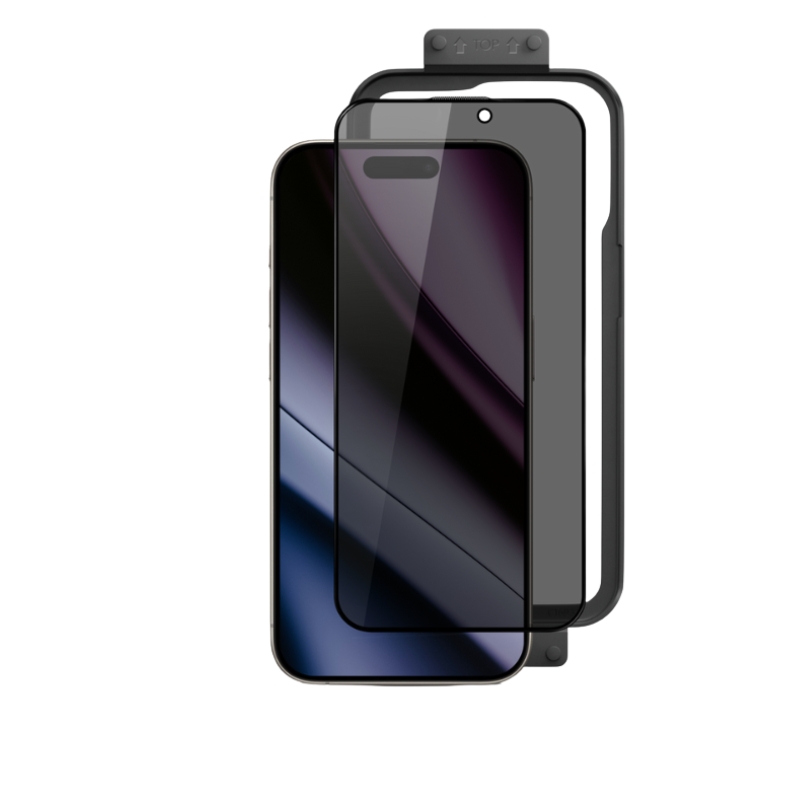 Epico Edge To Edge Glass 3D for iPhone 14 Pro/15/16 (with install frame) - Privacy