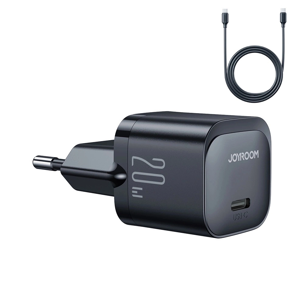 Joyroom Mini Fast Charger USB-C 20W + USB-C to Lightning Cable 1m - Black