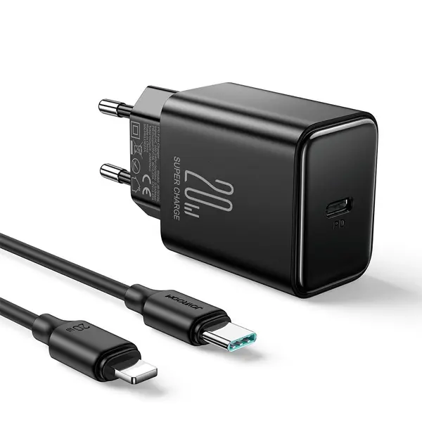 Joyroom Bundle USB-C PD 20W wall charger + USB-C - Lightning cable - Black