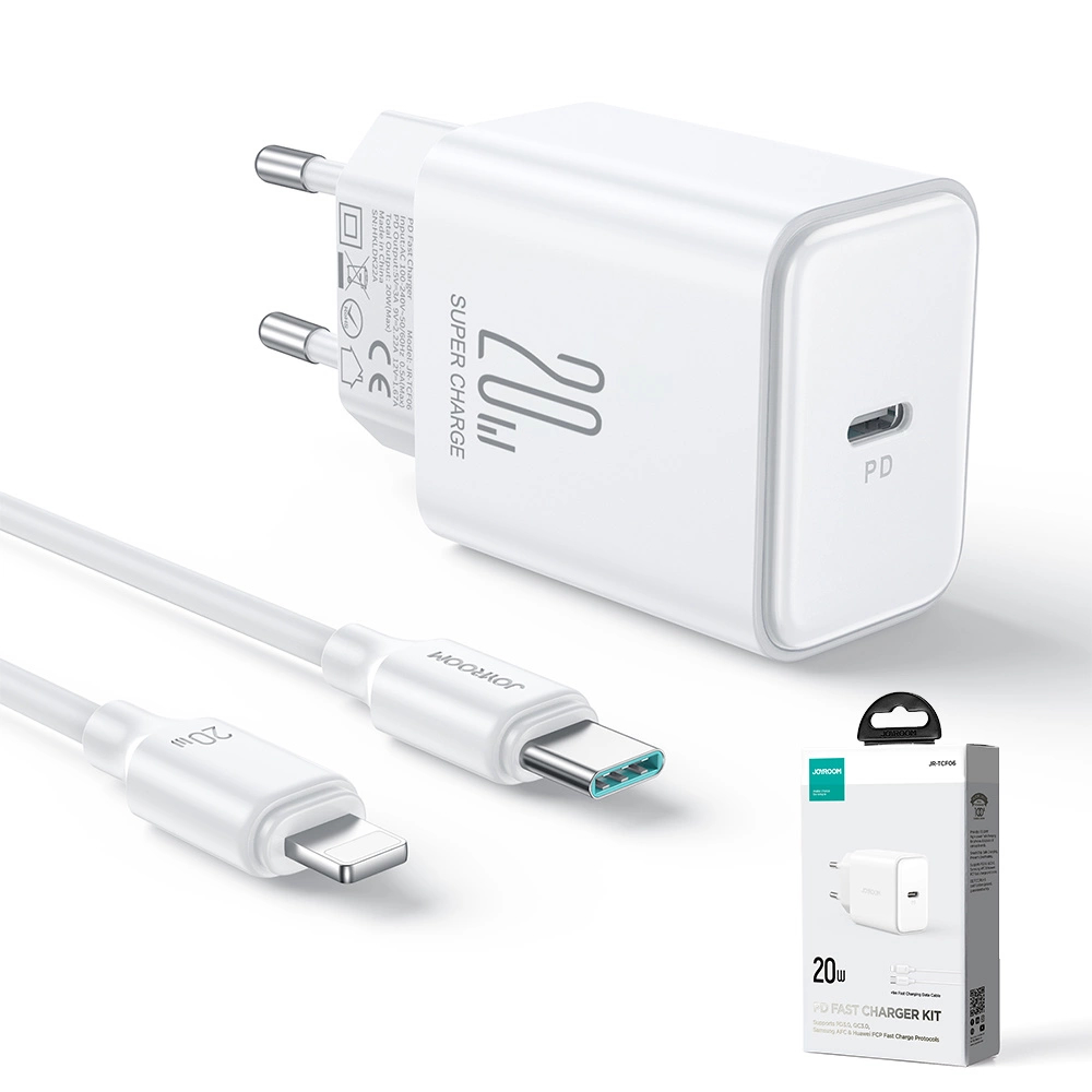 Joyroom Bundle USB-C PD 20W wall charger + USB-C - Lightning cable - White